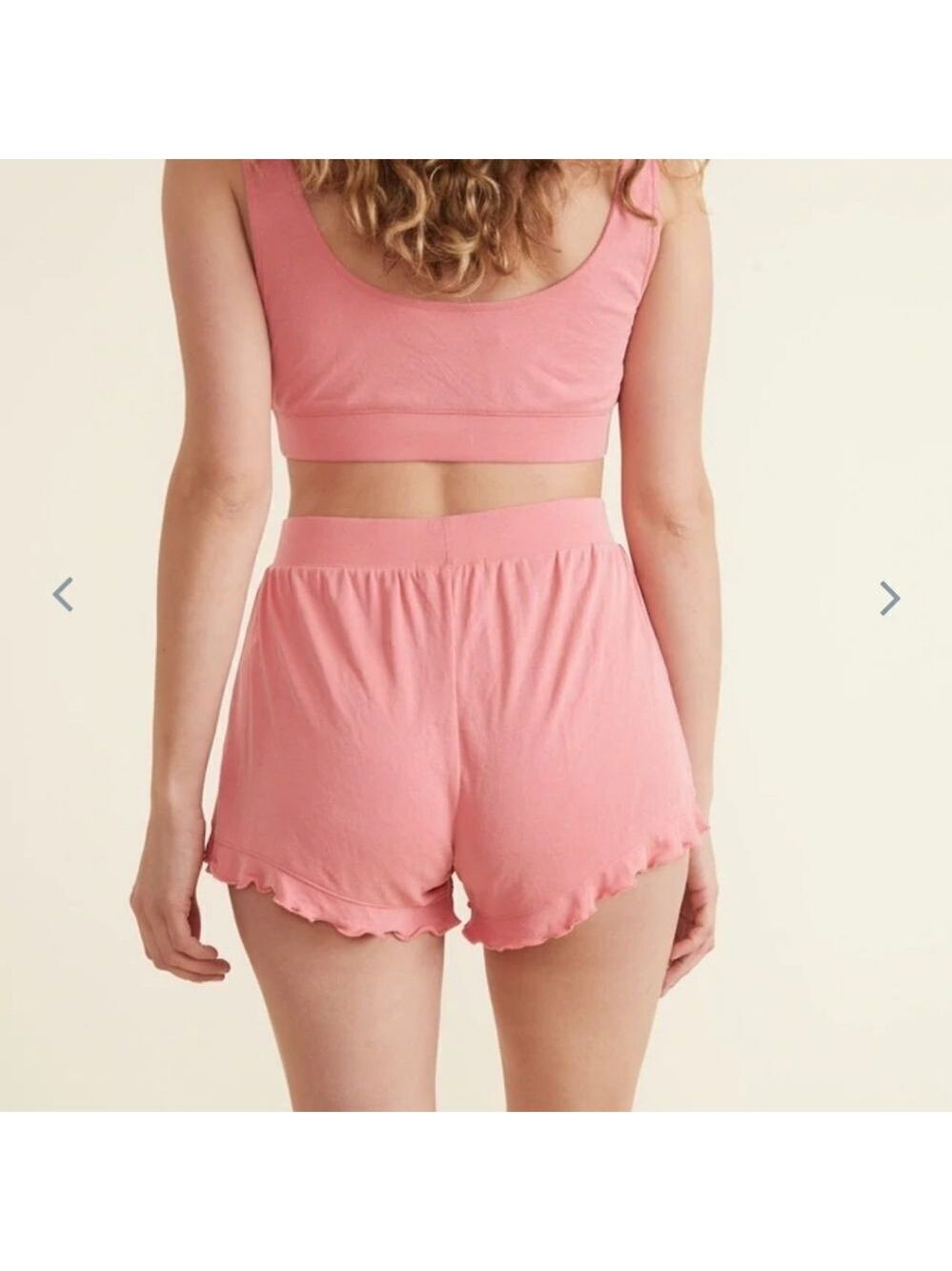 MARINE layer Luxe Rib Ruffle Short - Picture 3 of 4